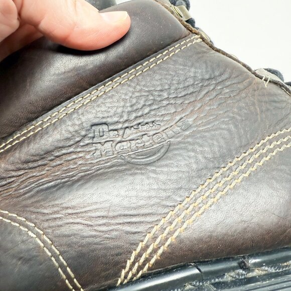 Vtg Y2K Dr. Martens Brown Leather Chunky Boots Men's US Size 11 Made in England - Picture 8 of 10